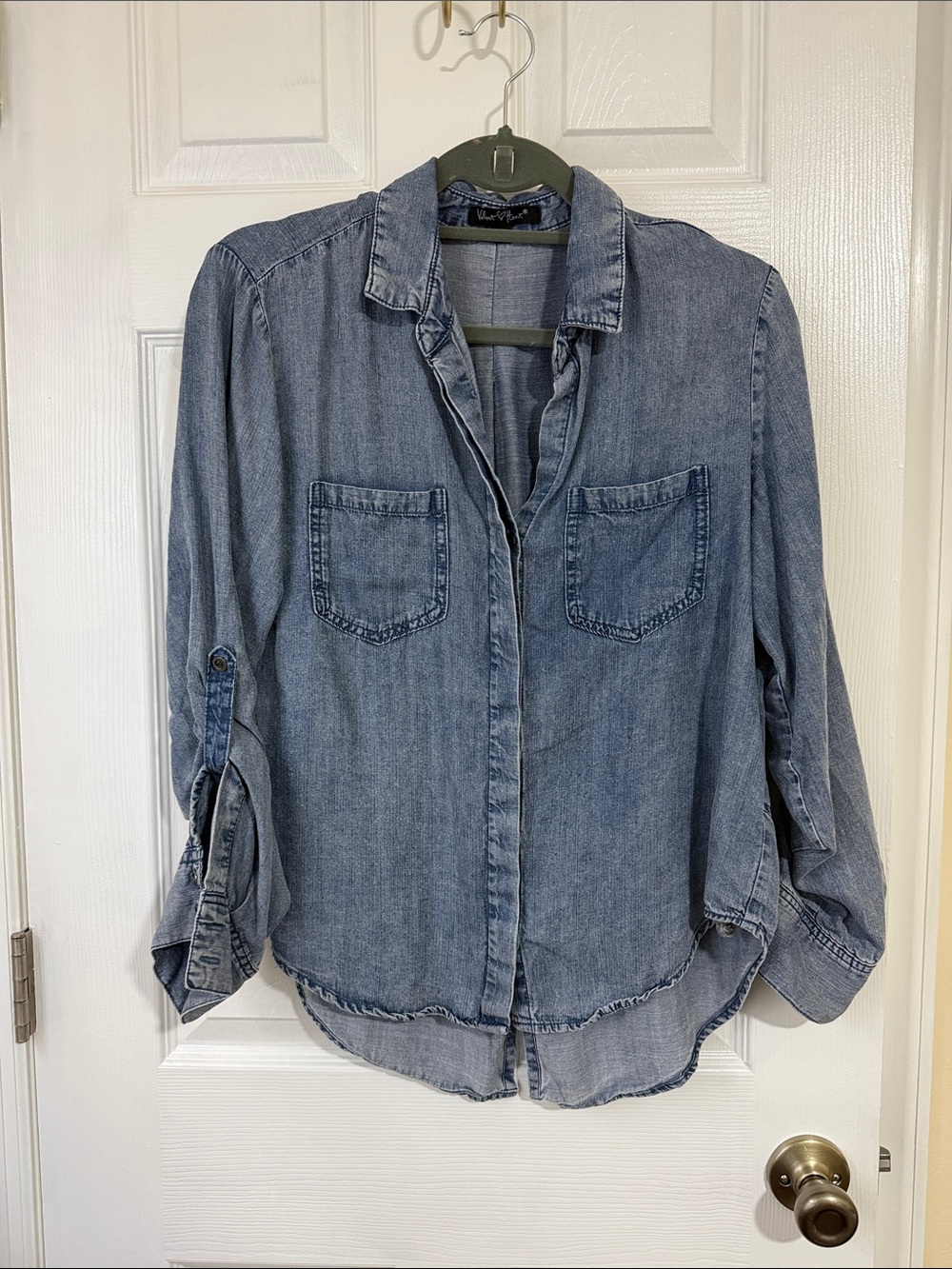Velvet Heart Light Blue Denim Button-Down Shirt